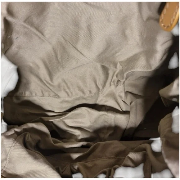 Nine West Periwinkle Blue Suede Handbag Pleating Zipper Pocket Beige Handle - Picture 5 of 8